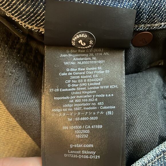 G Star Raw Jeans Skinny Japanese Fabric 31x32 New - Picture 9 of 16